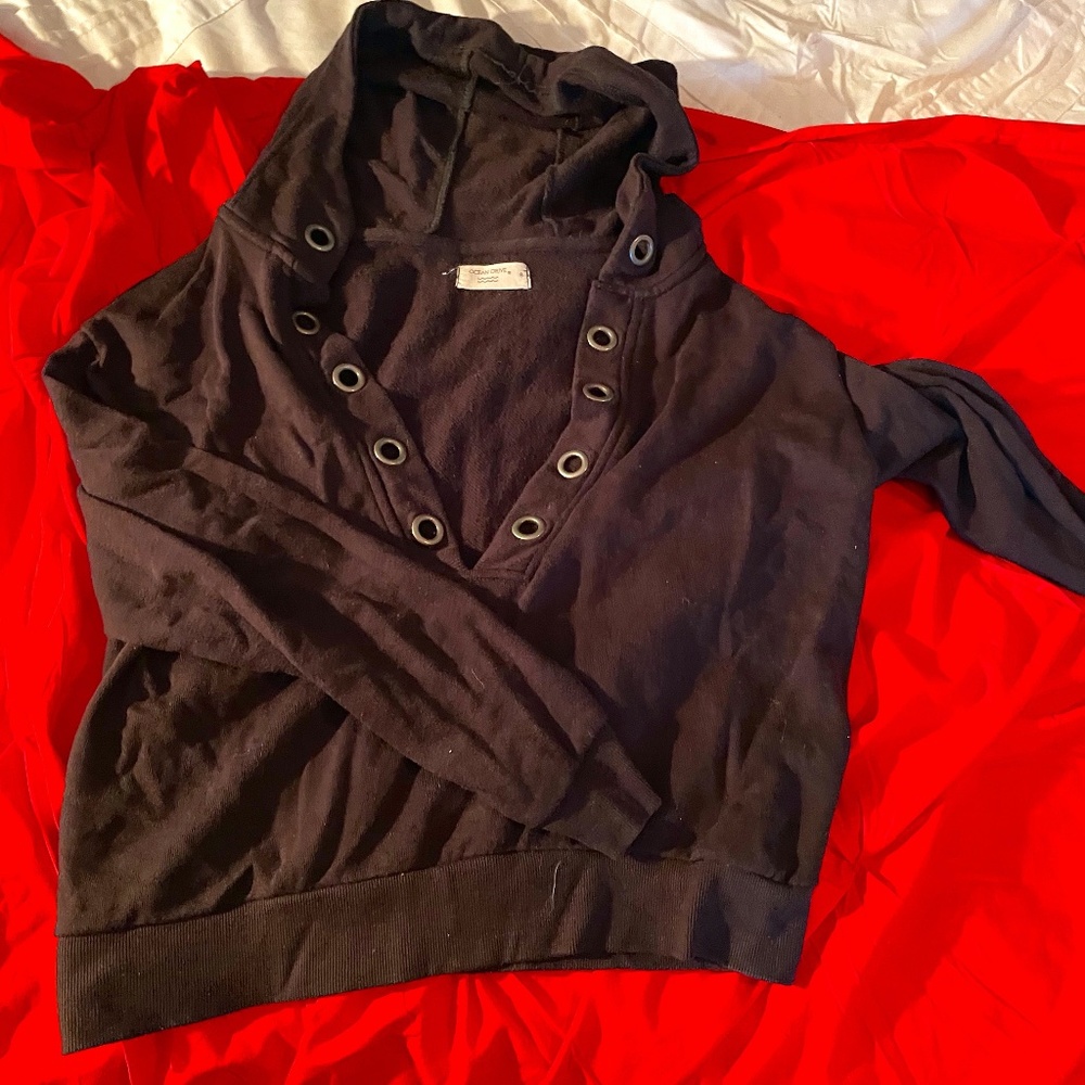 V Neck Grey Hoodie